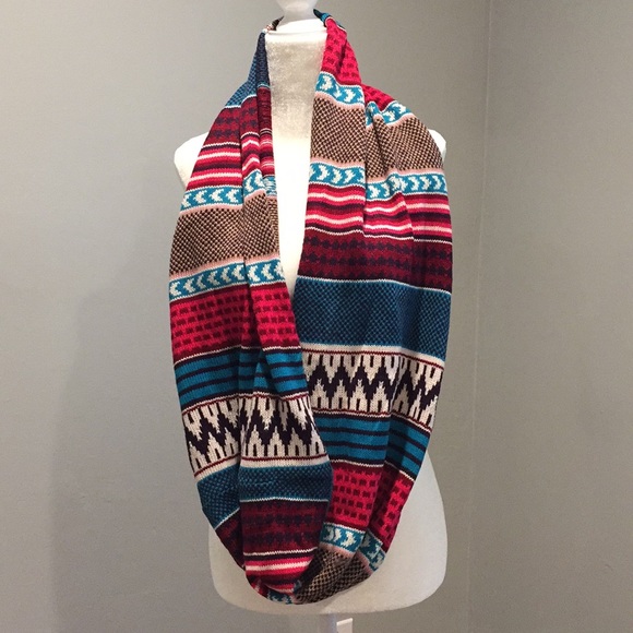 Multi Color Knit Infinity Scarf - Picture 3 of 4